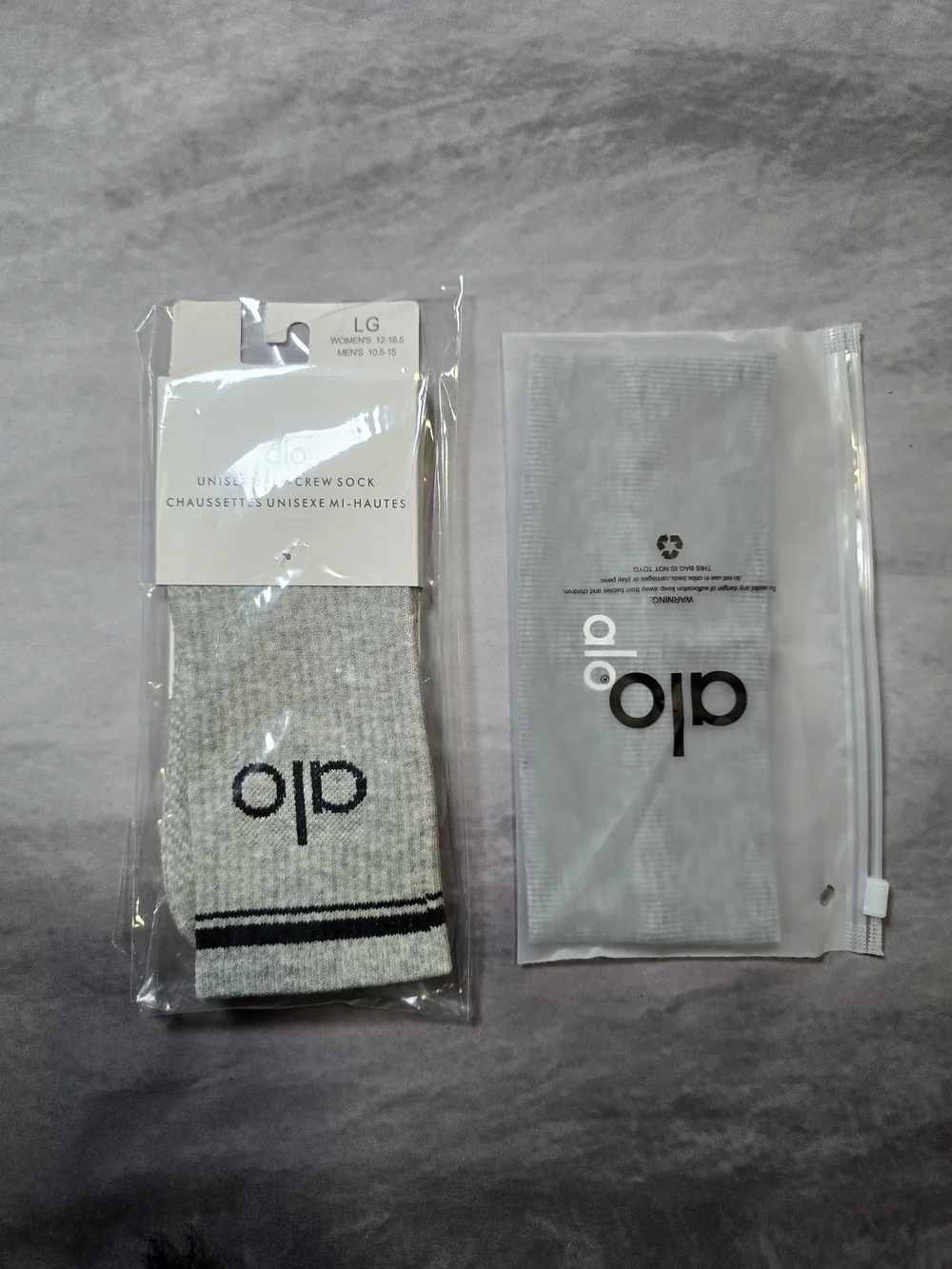 NWT Aesthetic Gray Gym Headband & Gray Sport Socks Set Bundle Pilates Yoga